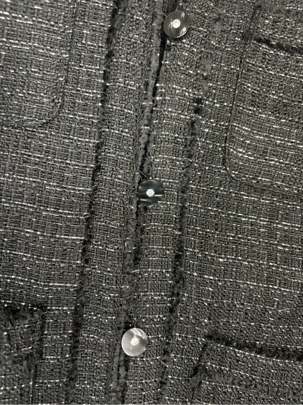 Jaclyn Smith Two-Piece Set Metallic Black Tweed Skirt Suit Size 10
